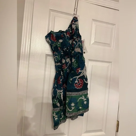 New BURBERRY Girls Mini Me Teal Green Floral Silk Sleeveless Dress New BURBERRY Girls Mini Me Teal Green Floral Silk Sleeveless Dress